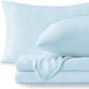 BEDELITE Flannel Sheets King Size Blue - Super Soft Fleece Sheets Set Fluffy Extra Plush, 4 Piece(Include Fitted Sheet, Flat Sheet, 2 Pillowcases)