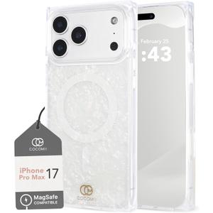 Cocomii Rectangle Case for iPhone 17 Pro Max, Compatible with MagSafe, Pearlescent Opal