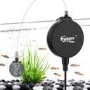 hygger 1.5 Watt Mini Aquarium Air Pump, Quiet Aerator with Air Stone Tubing Suction Cup Clip, Small Fish Tank Bubbler Oxygen Pump for 1 to 15 Gallon Betta Tank, Fish Bowl, Desk Small Tank (Black)