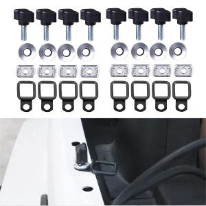 Hardtop Quick Removal Thumb Screws Nut Washer Tie-Down D-Rings Compatible with Jeep Wrangler JK YJ TJ JKU Black (One Size)