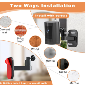 1 Pack Camera Wall Mount,Compatible with Outdoor Cam Plus/Stick Up Cam Battery/Plug-in/Pro/Indoor Cam(1st Gen),360 Degree Adjustable No Drilling Mount for R/ing Outdoor Indoor Cameras,Black