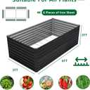DIIYIV Galvanized Raised Garden Bed Kit Outdoor Patio,6x3x2ft Large Rectangular Metal Planter Boxes,Deep Root Box Planter for Gardening,Vegetables,Flowers,Herbs-Black