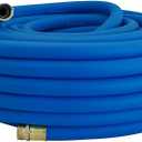 Wiseflow Garden Hose 100FT x 3/4", Heavy Duty Rubber Hose, Water Hose with Five Layered Braiding, Male Female Fittings, 1200PSI Burst, 300PSI Working for Yard, Car Wash, Pets (Blue)