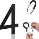 8 Inch House Numbers, Self-adhesive House Number Acrylic Modern House Numbers for Outside Black Mailbox Numbers Address Home Number for House Apartments Office Hotel Room Easy to Install (4)