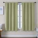 Simplebrand Ava Sage Green Blackout Curtains for Bedroom 63 Inch Length 2 Panels Set, Solid Thermal Insulated Privacy Living Room Window Treatment Curtains Blackout Drapes, W50 x L63 Inch