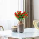 Cabilock 6pcs Fake Strawberry Plant Decor Artificial Strawberry Branch Simulated Fruit Stem Flower Bouquet for Home Wedding Table Decor