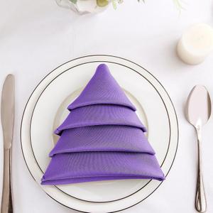 Bailarina Cloth Napkins Set of 80,17x17 inches Dinner Napkins Cloth Washable,Polyester Square Table Cloth Napkin Bulk with Hemmed Edges Ideal for Banquets, Parties and Weddings-Purple