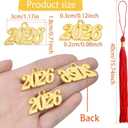 3 x 3 Set 2026 Tassel Graduation Grad Cap Tassels for 2026 Graduates Graduation Hats Ceremonies Parties Celebrations Souvenir,Black/Red/Gold