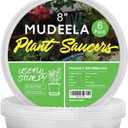 MUDEELA 6 Pack of 8 inch Plant Saucer, Durable Plastic Plant Trays for Indoors, Clear Plastic Flower Plant Pot Saucer, Made of Thicker, Stronger Plastic, with Taller Design