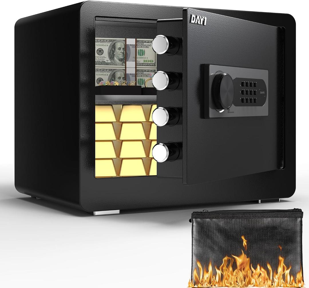 DAYI Safe Box, 1.4 Cu. Ft. Home Safes with Fireproof Bag for Valuables Docs