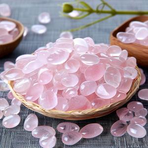 Polished Rose Quartz Crystal Chips 200 Pcs - 0.3" 10 oz Tumbled Stone Chips Crushed Sea Glass Stones, Jewelry Making