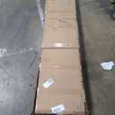 BARNSMITH 48in x 96in Glass Barn Door and 8FT Nickle Sliding Door Hardware Included, 5-Panel Frosted Glass Sliding Barn Door, Solid Wood Covered with Water-Proof PVC Surface, Easy Assembly, White