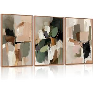 CHDITB Neutral Botanical Wall Art,Large Frame Farmhouse Begie Flower Decor