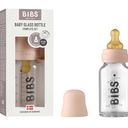 BIBS Baby Glass Bottle Complete Set 225 ml | BPA Free Natural Rubber | Made in Denmark | Ivory