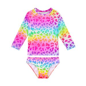 Snowheart Girls Swimsuit Size 9-10Y Colorful Leopard