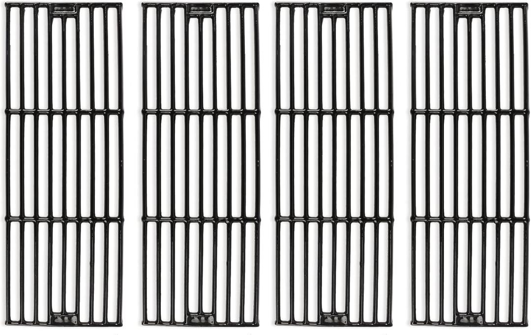 Hisencn Porcelain Cast Iron Cooking Grates Replacement for Chargriller Duo 5050, 3001, 5650, 3008, 3030, 3725, 4000, 2121, King Griller 3008 5252, Gas Grill Models Set of 4 Grill Grids (19 3/4'' x 27'')
