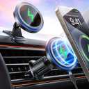Magnetic Car Mount Charger 15W Magnetic Wireless Car Charger for iPhone 17 Accessories Magnetic Phone Holder for Car 3 in 1 Magnetic Car Mount for iPhone17Pro/16/15/14/13/12 Series Gifts for Men Women