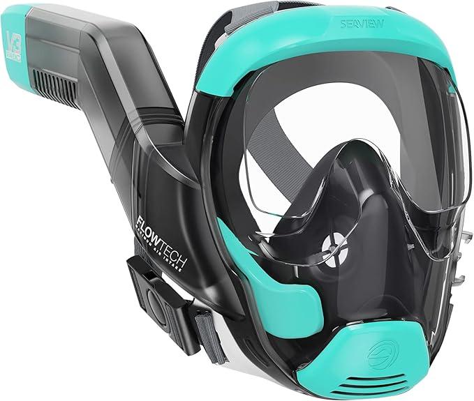 Seaview 180 V3 Full Face Snorkel Mask Adult- The V3 is The Perfect Snorkeling Gear for Adults- Snorkel Mask with 180 Panoramic Viewing and Up to 600% Easier Breathing- Patented Flowtech Air Intake, Pack of 2  Medium