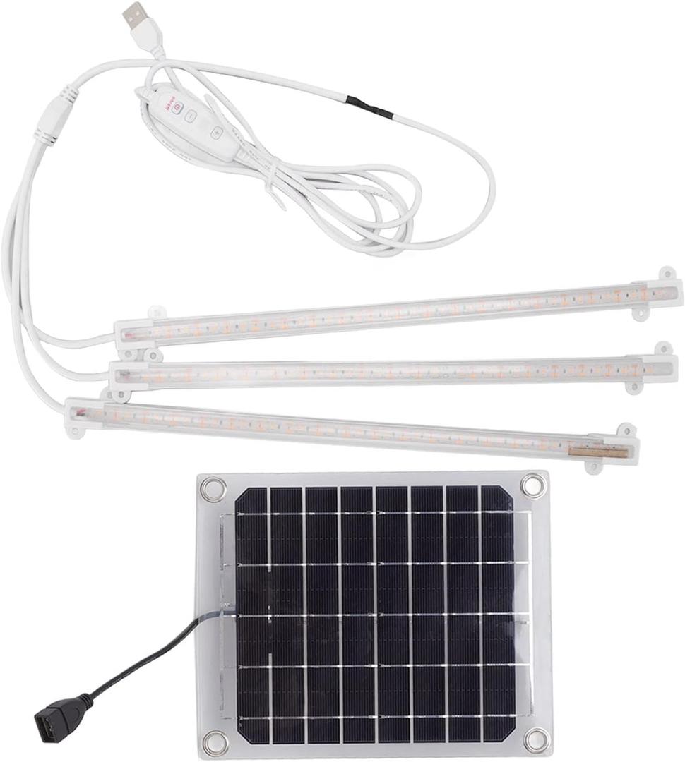 Solar Plant Grow Lamp, LED Plant Grow Light Strip, LED Grow Light for Outdoor Indoor Greenhouse(30W)