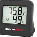 ThermoPro TP157 Hygrometer Indoor Thermometer for Home, Room Thermometer Humidity Meter with Accurate Temperature Humidity Sensor for Greenhouse Baby Room Office-1 Pack