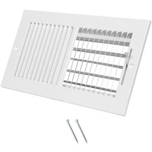 2 Way Air Vent Cover 12 x 6 for Wall or Ceiling  AC Ventilation Register, Solid Steel HVAC Vent Cover, Adjustable Air Supply Lever, Quiet Operation, White (Duct Opening 12" x 6")