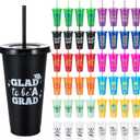 48 Pcs 2025 Graduation Cups Plastic Gifts 24oz Congrats Grad Tumblers for College Graduate Reusable Tumblers with Straw and Lid Class of 2025 Gifts for Graduation Party