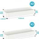 Nieifi Spice Rack Wall Mount, Spice Organizer for Spice Jars, Screw or Adhesive Hanging Organizer for Kitchen Cabinet or Pantry Door, 4 Pack, White, ABS Plastic
