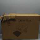 Stainless Steel Cat Litter Box with Lid, 24" L x 16" W x 11.8" H, Large Cat Litter Box for Multiple Cats with High Sided, No-Leak & Stick, Easy to Clean, Includes Litter Mat & Multi Functional Scoop