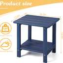 Apolimi Adirondack Outdoor Side Table, 2-Tier Sturdy Patio End Table Weather Resistant, 16.5" Solid Side Table for Patio, Pool, Porch(Navy Blue)