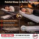 Camping Cot Pad, Pad Only 2 Inch Memory Foam,Camping Pad for Folding Cot and Foldable Cot, Portable Roll Up Camp Gear for Car Camping Travel Tent, Non-Slip Waterproof Bottom, Removable Cover