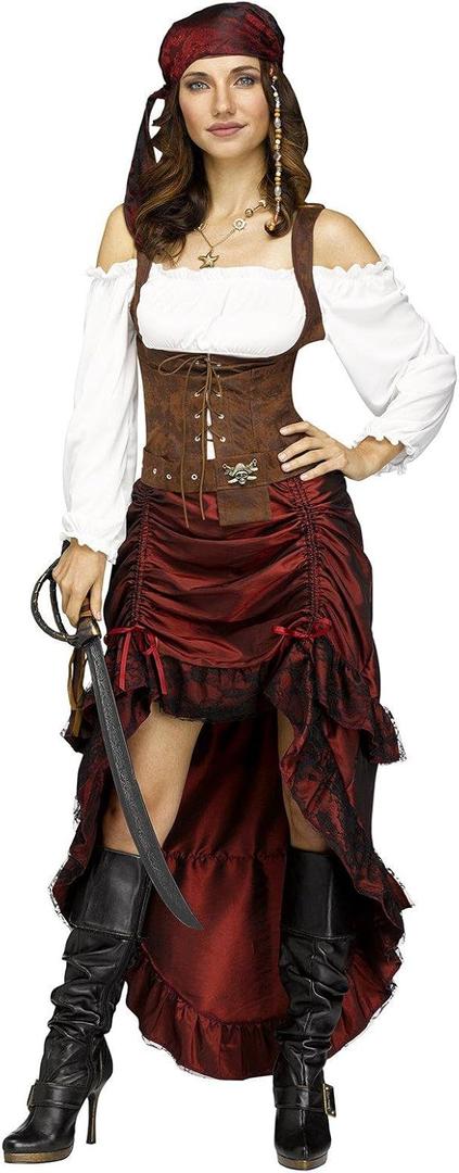Fun World Pirate Queen Adult Costume Womens Cosplay Halloween (M/L)