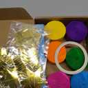 Frienda 300 Sheets Colorful Paper Chains Strips and 492 ft Crepe Paper Streamers, 52.8ft Gold Star Garlands Backdrop for Wedding Birthday Party Decorations DIY Crafts(Rainbow,Colorful)
