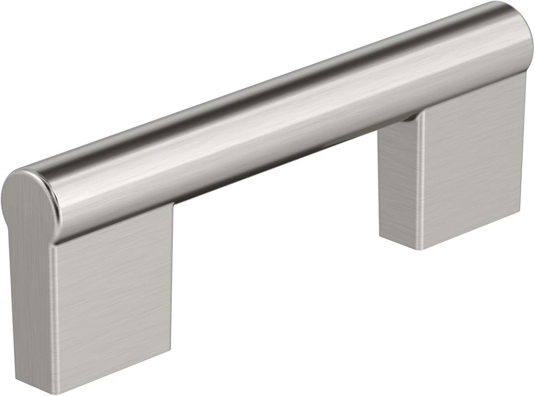 Amerock Versa 3 inch (76mm) Center-to-Center Satin Nickel Cabinet Pull, BP55530G10