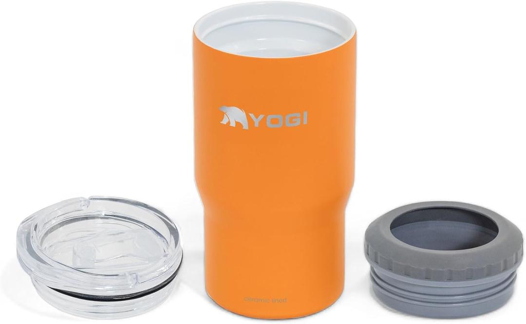 YOGI Voyager One Ceramic Lined All-In-One Tumbler Can Bottle Cooler - 12oz Tangello