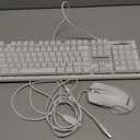 RedThunder K10 Wireless Gaming Keyboard and Mouse Combo, LED Backlit Rechargeable 3800mAh Battery, Mechanical Feel Antighosting Keyboard + 7D 3200DPI Mice for PC Gamer (White)