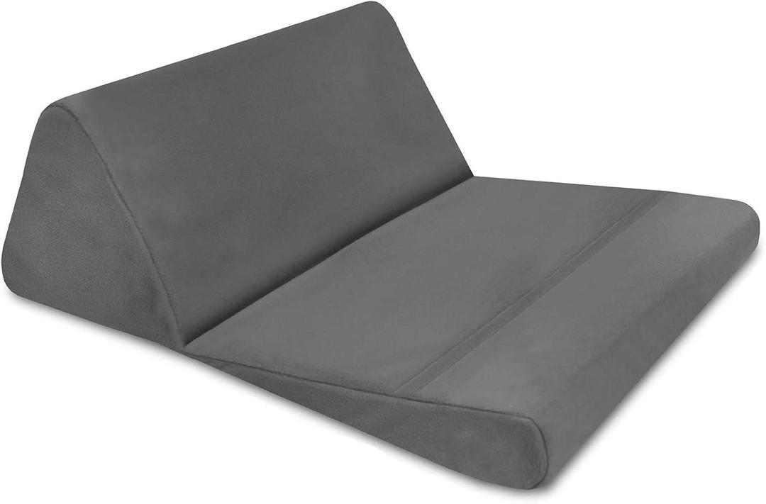 SensorPEDIC On-The- Go Supportive Foam Tablet Wedge Accessory Pillow, 16" x 13", Grey