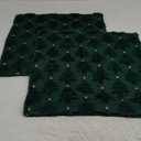 Softalker Christmas Throw Pillow Covers 16 x 16 Inch Set of 2, Xmas Winter Christmas Tree Faux Fur Cushion Covers, 3D Embroidered Pillow Cases for Couch Bedroom Living Room Decor, Green