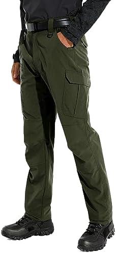 KFUBUO Men's Lightweight Ripstop Tactical Cargo Pants, Water Resistant Hiking Work Pants Relaxed Fit Black, 3XL