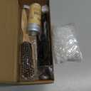 Boar Bristle Slick Back Hair Brush Comb with Wide Boar Bristle Brush,Hair Wax Stick,500PCS Elastic Rubber Bands for Women and Men Sectioning,Parting