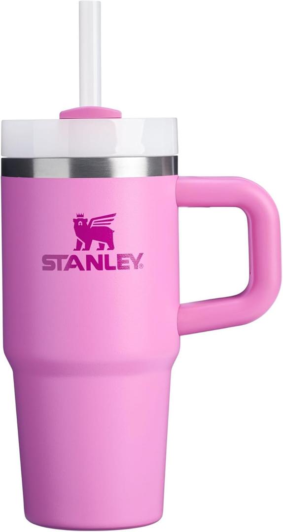 STANLEY Quencher H2.0 Tumbler with Handle and Straw 14 oz | Flowstate 3-Position Lid | Cup Holder Compatible for Travel | Insulated Stainless Steel Cup | BPA-Free | Peony