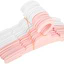 MSYO 20 Pcs Doll Hangers for 18 inch Doll Clothes,Sturdy 17" Toys Hangers Accessories, Work Great with Rod Less Than 1/2 inch Diameter, Made of Safe ABS Plastic(10 Pink and 10 White)