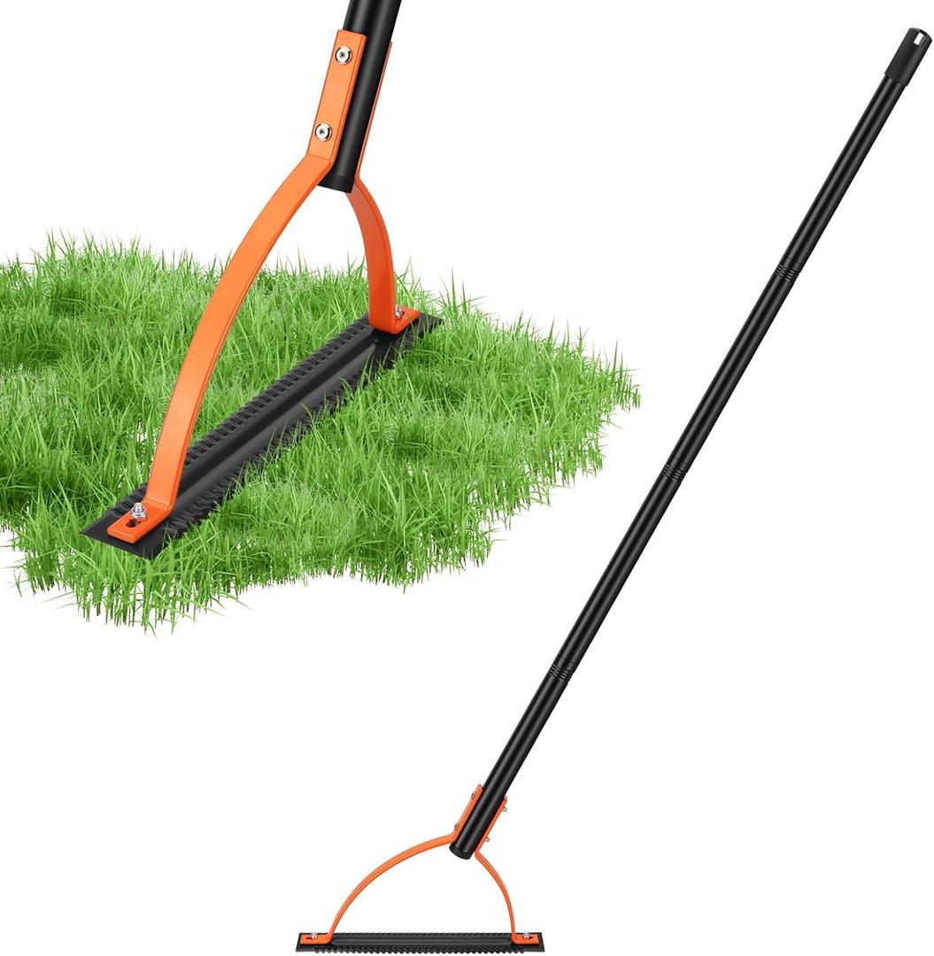 60 INCH Weed Grass Cutter with Double-Edged Serrated Sharp Steel Blade, Weed Cutter Tool, Manual Weed Whacker, Grass Whip, Stand Up Heavy Duty Weeder Tool with Long Handle for Weeds Yard