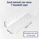 CHENYAOAI Hat Organizer for Baseball Caps, 2 Pcs No Install Acrylic Hat Stand for 14 Baseball Caps, Hat Racks for Caps Display and Organizer for Bedroom, Closet, Dresser, Office, Hat Holder