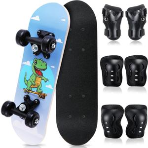 Honoson 7 Pcs Skateboard for Toddlers Beginners Knee Elbow Pads Wrist Guards Gear Set