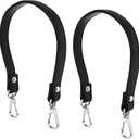 QfwdfcTrenz 2PCS Black Purses Leather Replacement Handles Straps, Black Leather Purse Straps, Sewing Canvas Replacement Handbag Shoulder Bag for Small Bag Handbags
