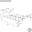 Metal Platform Queen Bed Frame with Headboard Sturdy Steel Slats Support No Box Spring Needed Easy Assembly White