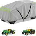Gator Cover for John Deere LP93547 CPLP93547,600D Heavy Duty All Weather Protection UTV Cover Compatible with John Deere Gator TH 64 / TE 42 with Windproof Buckles (Grey)