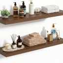 Vivelove 10 Inch Deep Floating Shelves 30x10 Set of 2, Walnut | Easy Install With Hardware, Invisible Brackets, Bathroom Bedroom Living Room Kitchen, No Sagging, For Display and Storage