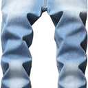 Ylingjun Ripped Jeans for Mens Slim Fit Stretch Skinny Jeans (Blue)