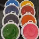 Lorzon 8 Colors Rainbow Stamp & Ink Pads for Kids - 7" Large Round Safe & Washable, Handprint Footprint Ink Pads for Preschool Classroom, Card Making & Scrapbook, Fabric - Gifts for Birthdays/Holidays
